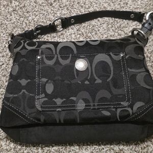 Vintage Signature Black Coach Shoulder Bag